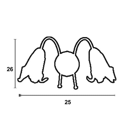 Απλίκα Μέταλλο Μπρονζέ 2xE14 Δίφωτη με Γυαλί