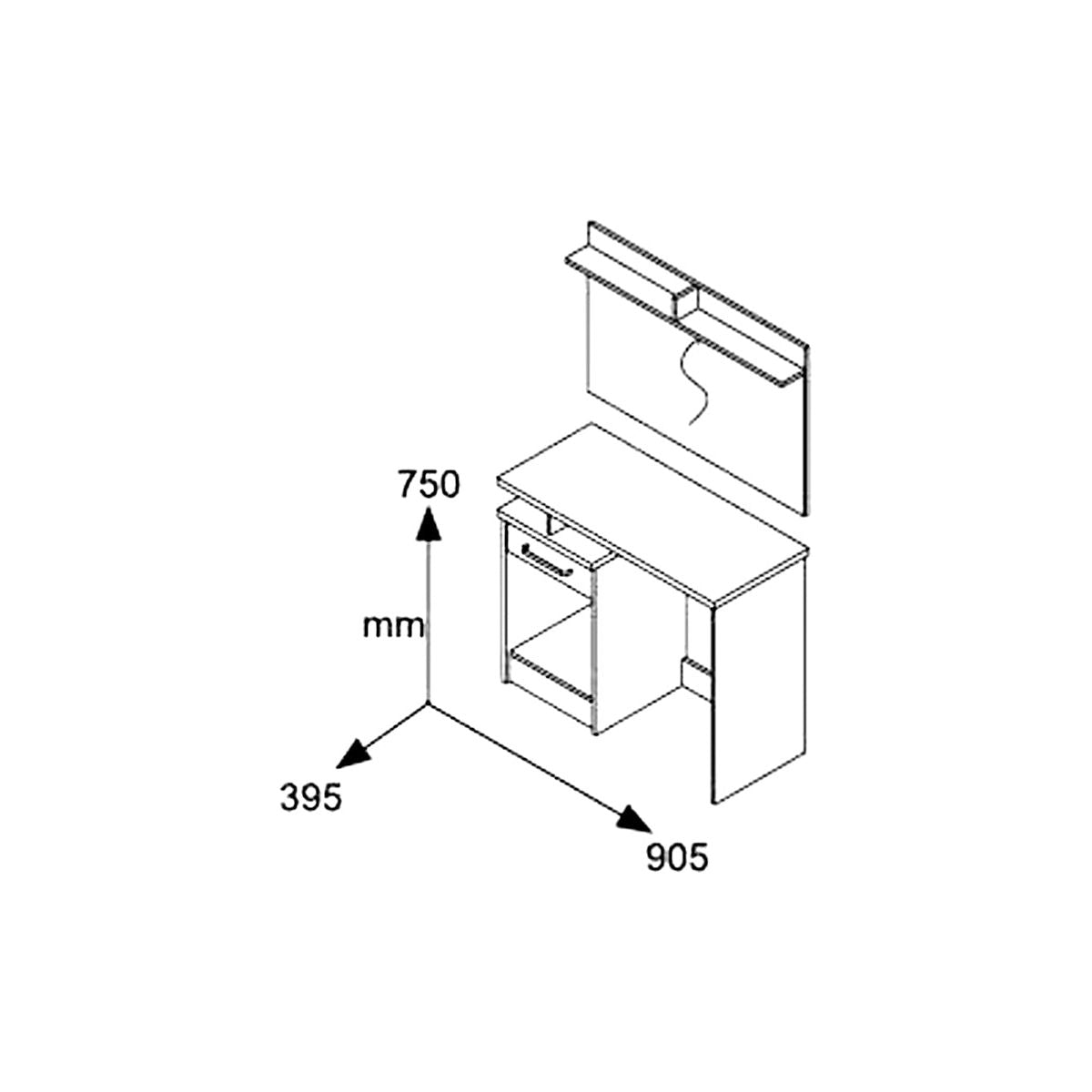 Κονσόλα Olympus με Καθρέπτη και Σκαμπό Χρώμα Castillo-Toro
