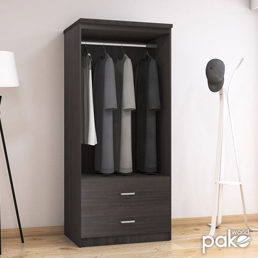Ντουλάπα με Συρτάρια Δίφυλλη Ξύλινη Wenge 81x57x183