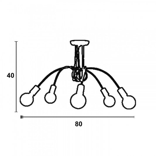 Φωτιστικό Πολύφωτο 5φ Μέταλλο Μαύρο Ε27