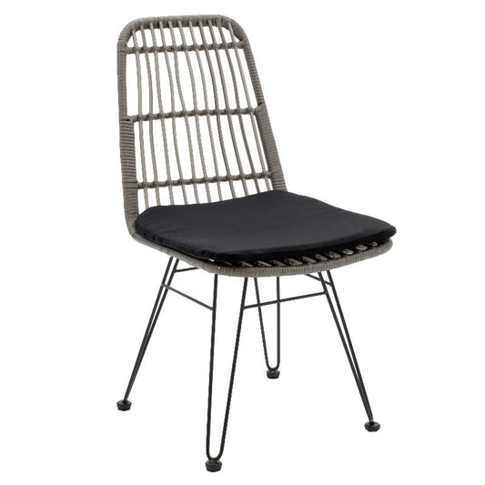 Καρέκλα Naoki PE Γκρι-Μέταλλο Μαύρο