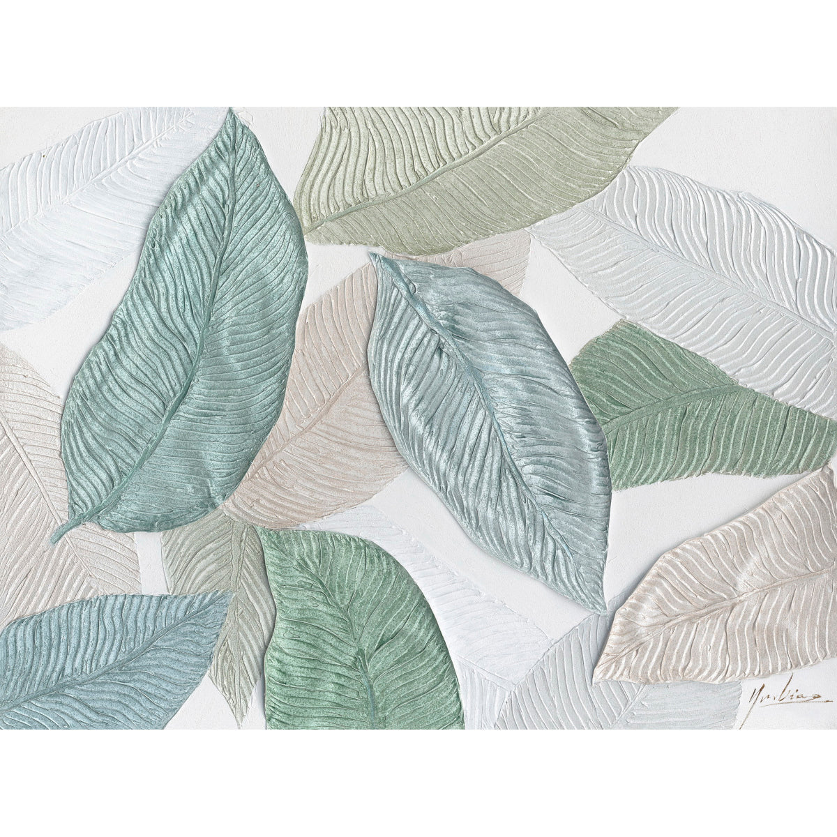 Πίνακας 'Φύλλα' Καμβάς Πολύχρωμος 120x3x90