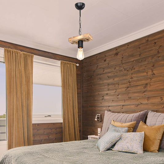 Φωτιστικό Οροφής Μονόφωτο PWL-1027 Ε27 Φυσικό-Μαύρο 20x10x43