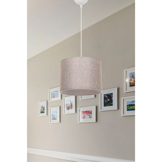 Φωτιστικό Οροφής Μονόφωτο PWL-1115 Ε27 Μπεζ-Λευκό Φ22x60