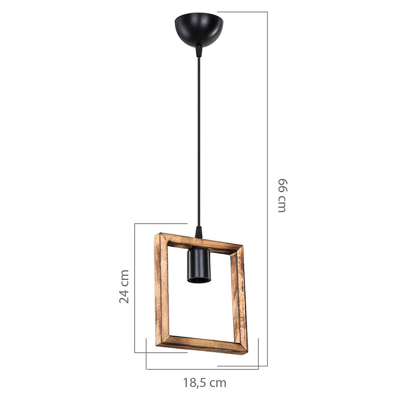 Φωτιστικό Οροφής Μονόφωτο Isolate Ε27 Καρυδί 18.5x3X66