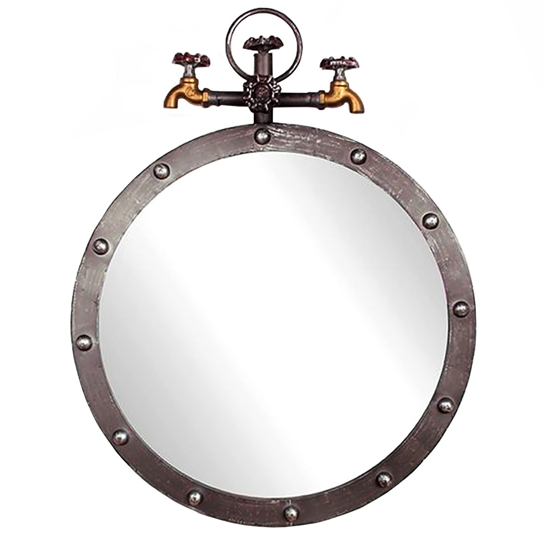 Καθρέπτης Τοίχου Μεταλλικός Αντικέ Μαύρος/Μπρονζέ 45x4x55