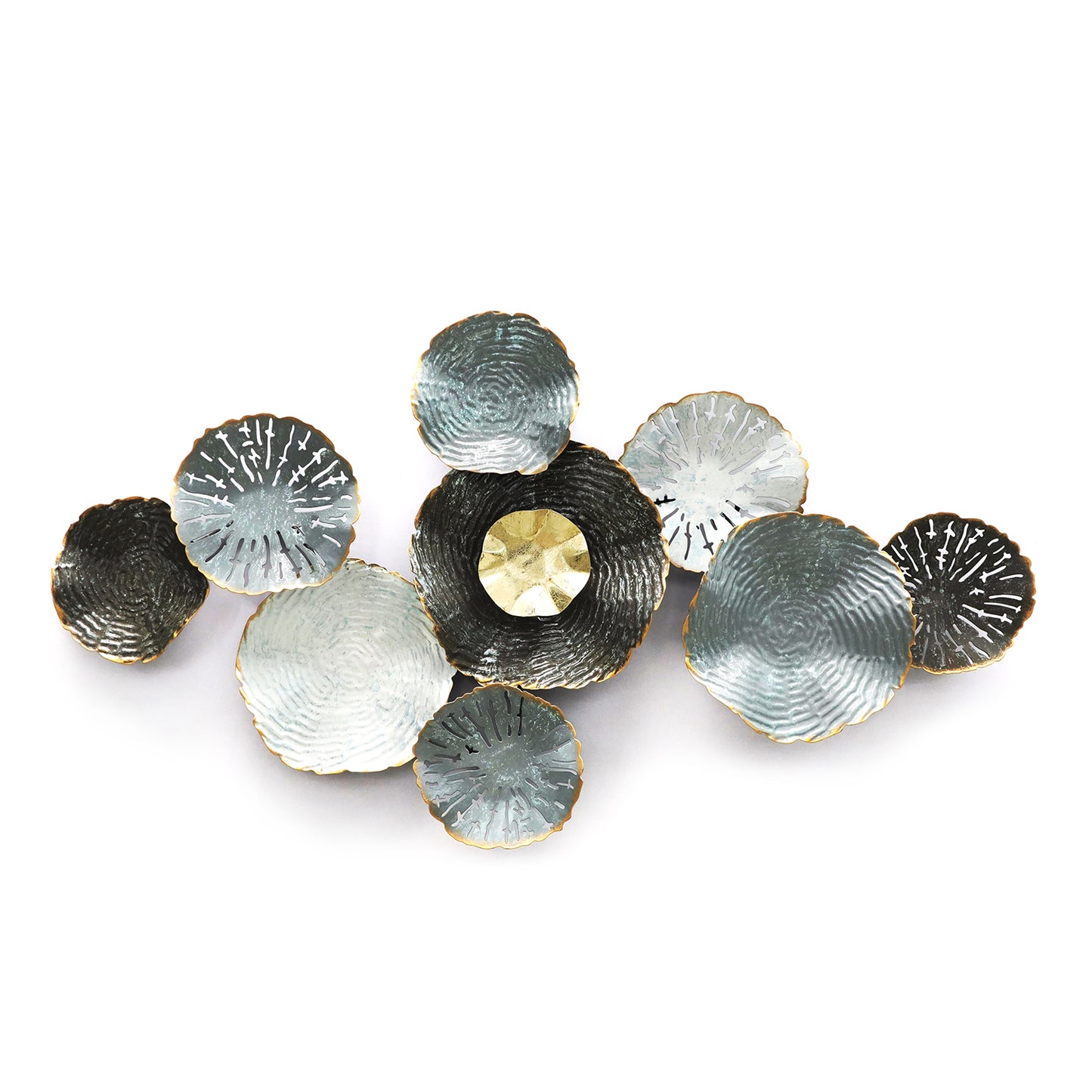 Διακοσμητικό Τοίχου 'Κύκλοι' Μεταλλικό Αντικέ Πολύχρωμο 91x9x49