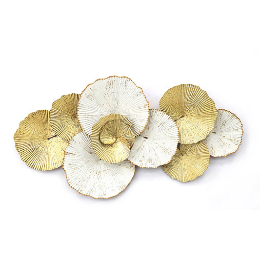 ArteLibre Διακοσμητικό Τοίχου 'Κύκλοι' Μεταλλικό Χρυσό/Λευκό 14710010
