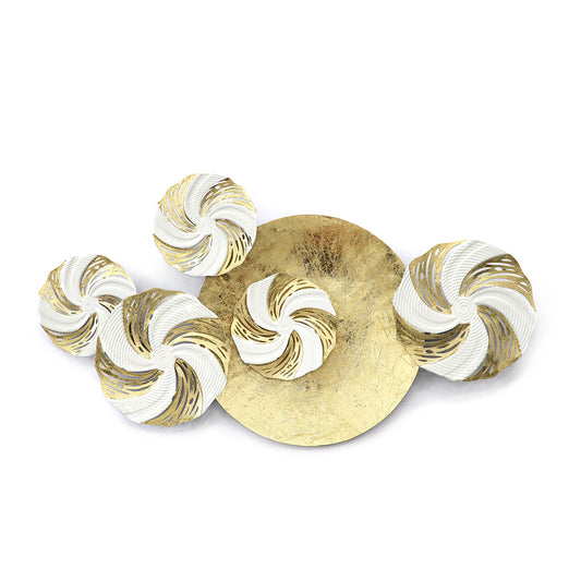 ArteLibre Διακοσμητικό Τοίχου 'Κύκλοι' Μεταλλικό Χρυσό/Λευκό 14710015