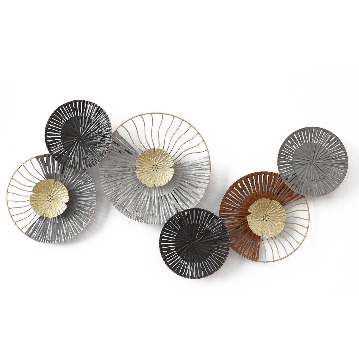 Διακοσμητικό Τοίχου 'Κύκλοι' Μεταλλικό Πολύχρωμο 89x6x43