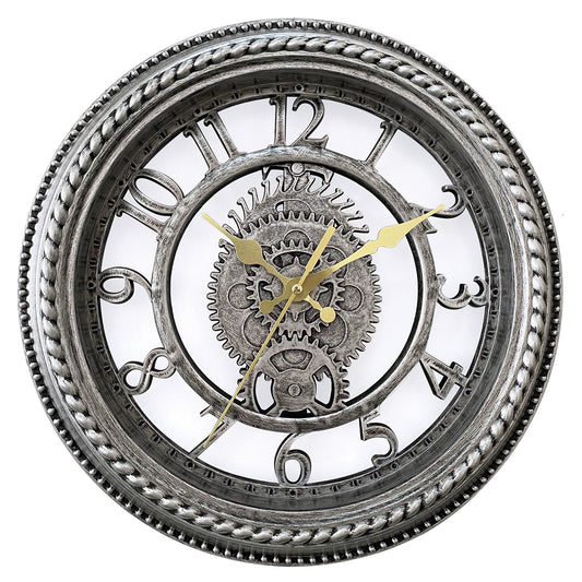 Ρολόι Τοίχου Ασημί Πλαστικό Φ30.5x4.6