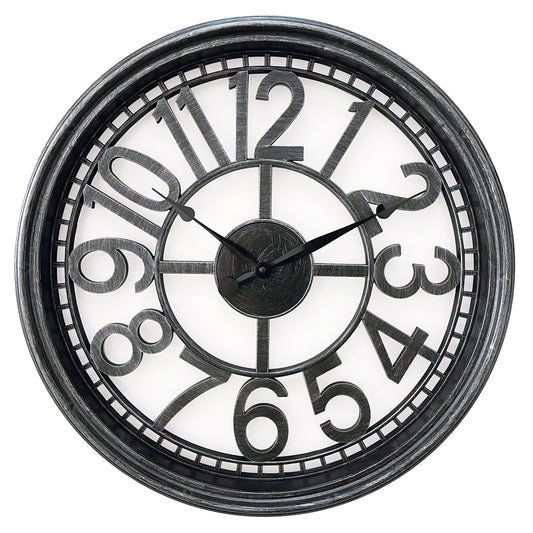 ArteLibre Ρολόι Τοίχου Πλαστικό Αντικέ Ασημί 14740024