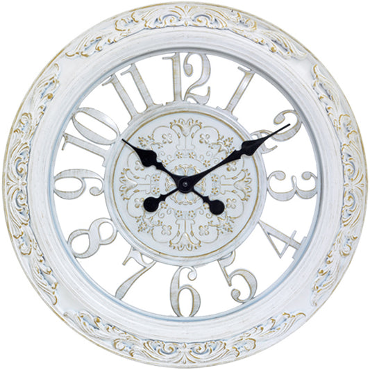 ArteLibre Ρολόι Τοίχου Πλαστικό Αντικέ Λευκό 14740036