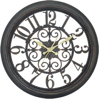 Ρολόι Τοίχου Μαύρο Πλαστικό Φ35.5εκ