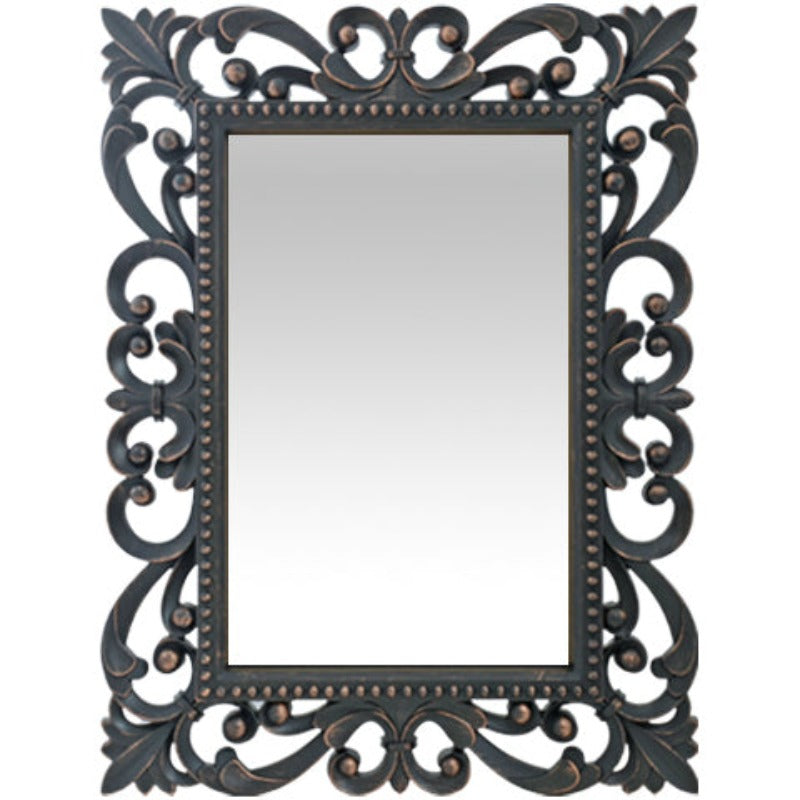 Καθρέπτης Τοίχου Πλαστικός Αντικέ Μαύρος 46x5x61