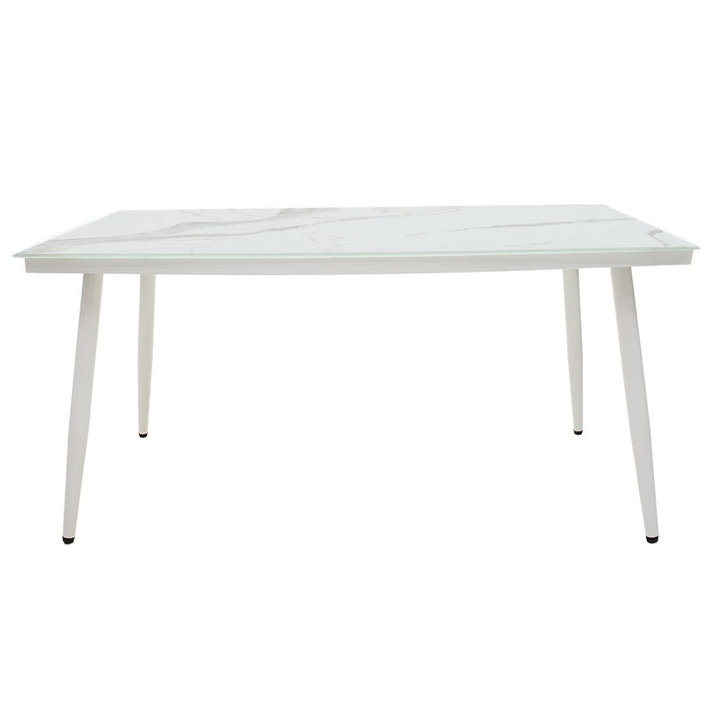 Τραπέζι Zeren Μέταλλο Λευκό-Γυαλί 160X90X78