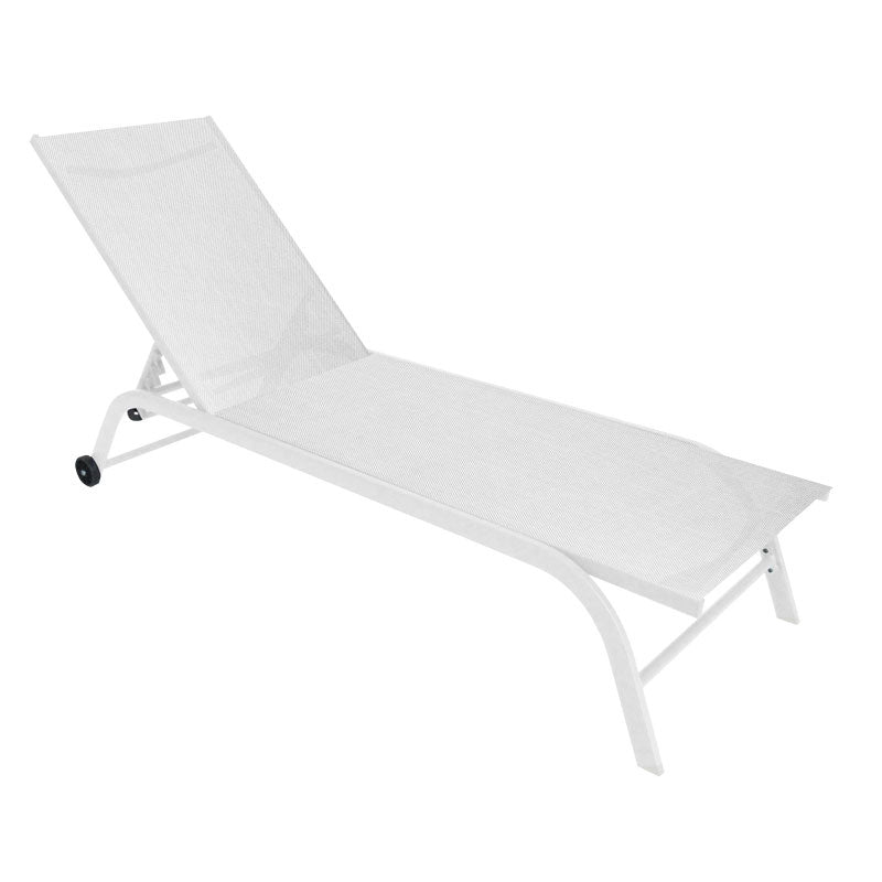 Ξαπλώστρα Αλουμινένια/Υφασμάτινη Λευκή/Μπεζ 190x56x89