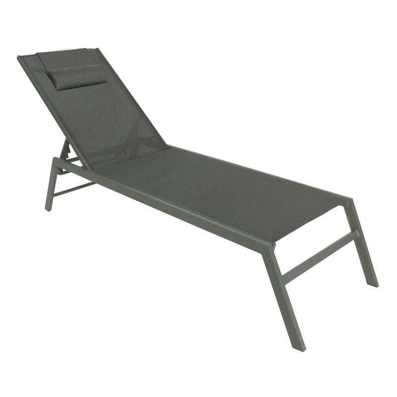 Ξαπλώστρα Αλουμινένια/Υφασμάτινη Ανθρακί 196x62x34