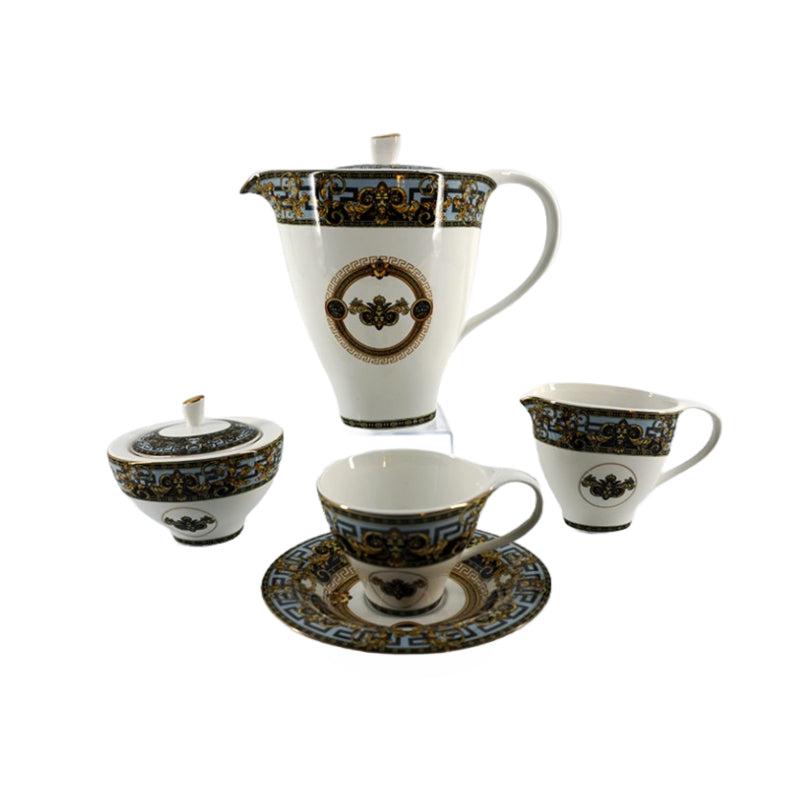 Σερβίτσιο Τσαγιού 'Μπαρόκ' Πορσελάνινο Λευκό/Χρυσό (15 Τεμ.)