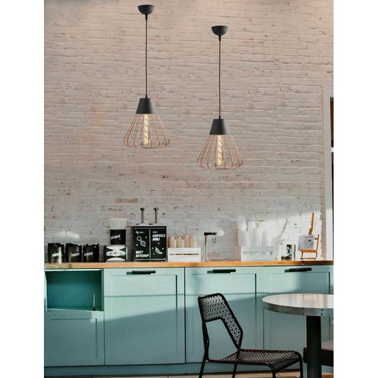 Φωτιστικό Μονόφωτο Μέταλλο Μαύρο/Χαλκός Ε27 Φ24