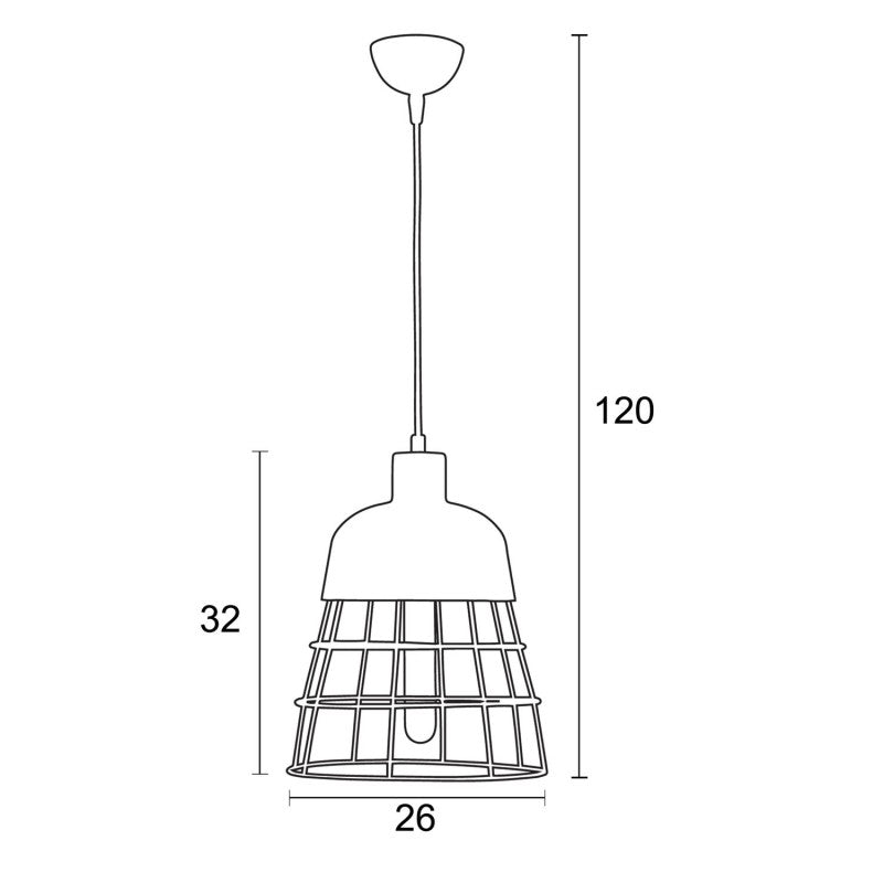 Φωτιστικό Μονόφωτο Μέταλλο Μαύρο/Χαλκός Ε27 Φ26
