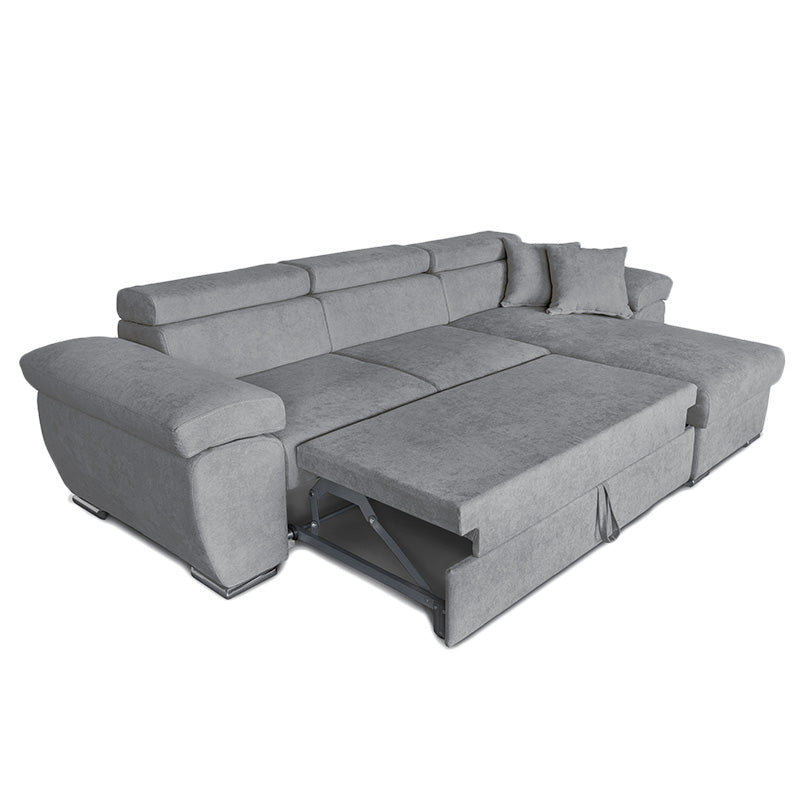 Γωνιακός Καναπές-Κρεβάτι Αναστρέψιμος Comy Γκρι 286X160X75-90