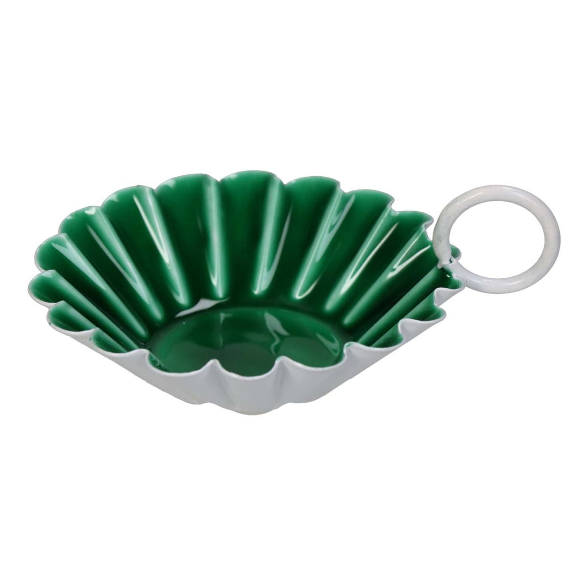 Κηροπήγιο με Λαβή Μεταλλικό Πράσινο/Λευκό 12x10x4