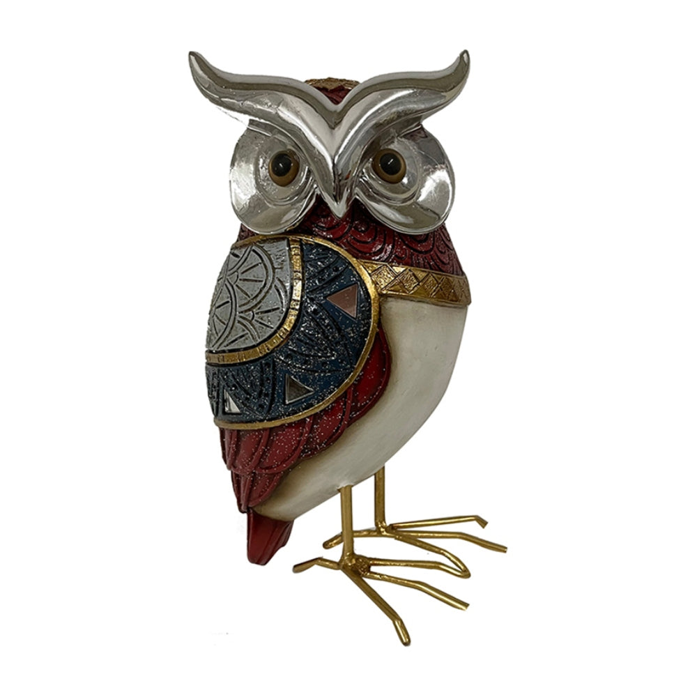 Διακοσμητική Κουκουβάγια Πολυρεσίνης Πολύχρωμη 9x8x16