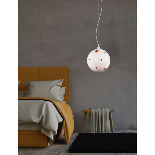 Φωτιστικό Μονόφωτο Γυαλί Πορτοκαλί Ε27 Φ30