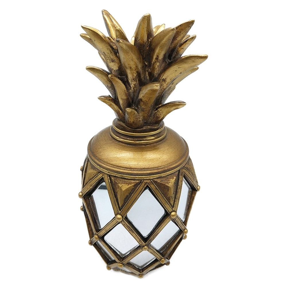 Φοντανιέρα 'Ανανάς' Πολυρεσίνης Χρυσή 13x13x27