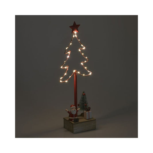 Χριστουγεννιάτικο Δεντράκι Μεταλλικό/Ξύλινο Πολύχρωμο 12x8x35