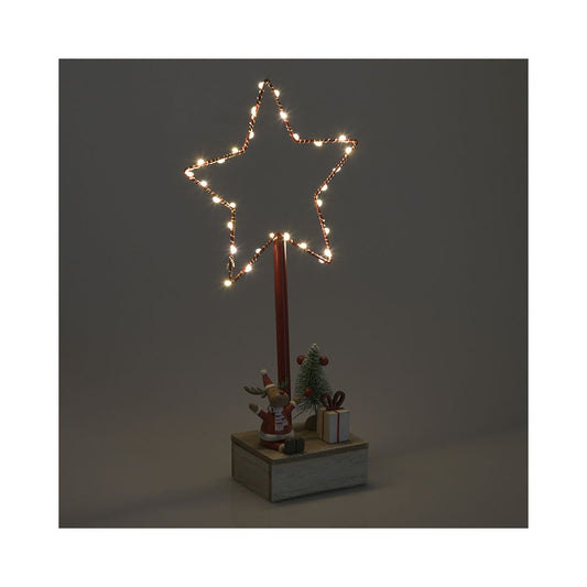 Χριστουγεννιάτικο Αστέρι Μεταλλικό/Ξύλινο Πολύχρωμο 15x7x39