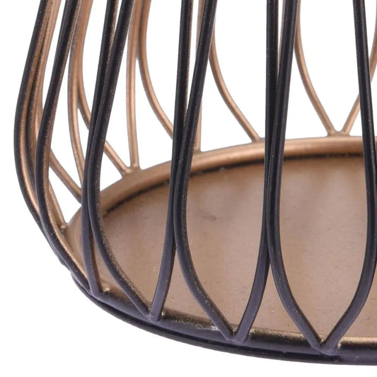 Κηροπήγιο Μεταλλικό Μαύρο/Χρυσό 11x11x10