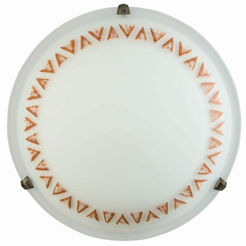 Φωτιστικό Πλαφονιέρα Γυαλί Καφέ 2xE27 Φ40