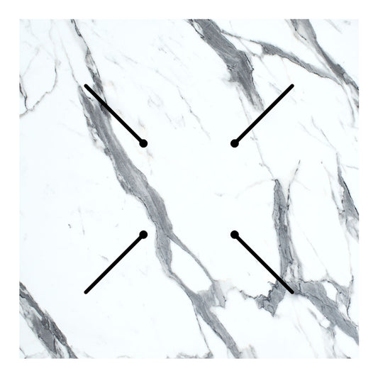 Επιφάνεια Τραπεζιού Melody HPL Λευκό Μαρμάρου 70x70