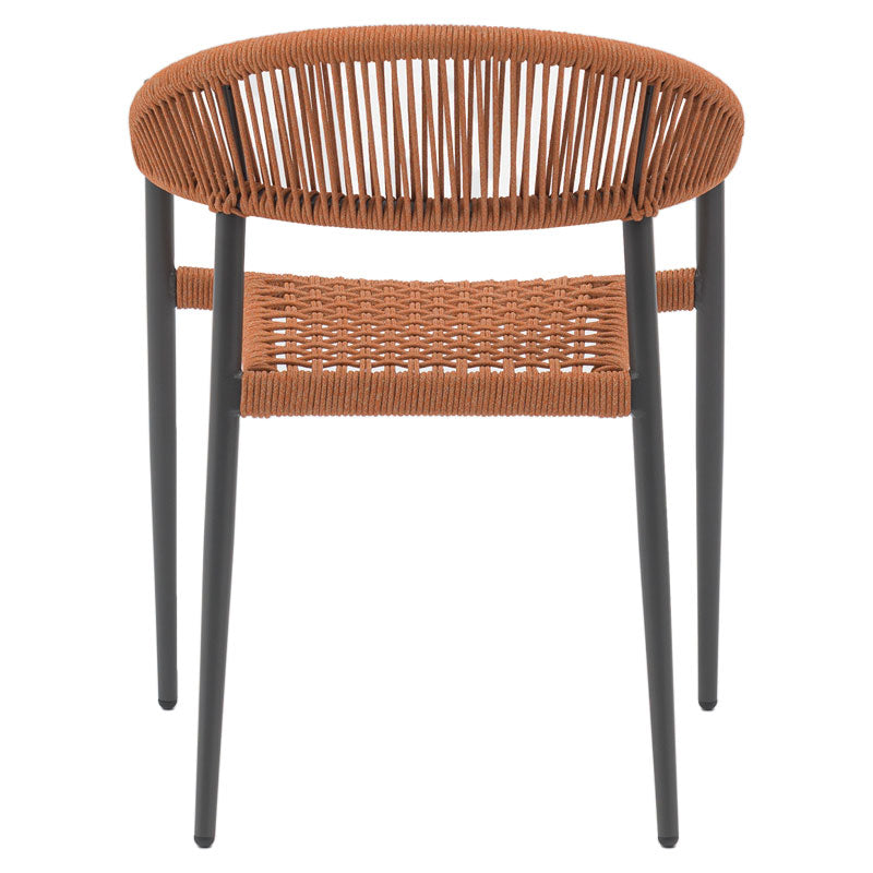 Πολυθρόνα Κήπου Αλουμινένια/Σχοινί Μαύρη/Μόκα 57x59x77