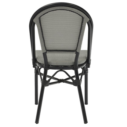 pakoworld Καρέκλα Κήπου Αλουμινένια/Υφασμάτινη Μαύρη/Λευκή 216-000015
