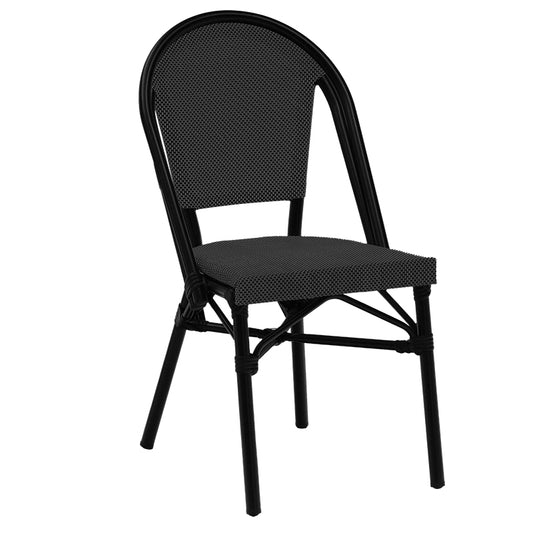 pakoworld Καρέκλα Κήπου Αλουμινένια/Υφασμάτινη Μαύρη 216-000016