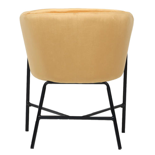 Πολυθρόνα Βελούδινη/Μεταλλική Κίτρινη/Μαύρη 61x57x74