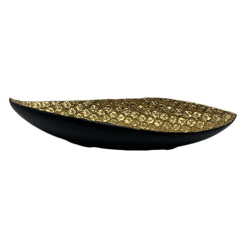Πιατέλα Πολυρεσίνης Χρυσή/Μαύρη 45x18x7