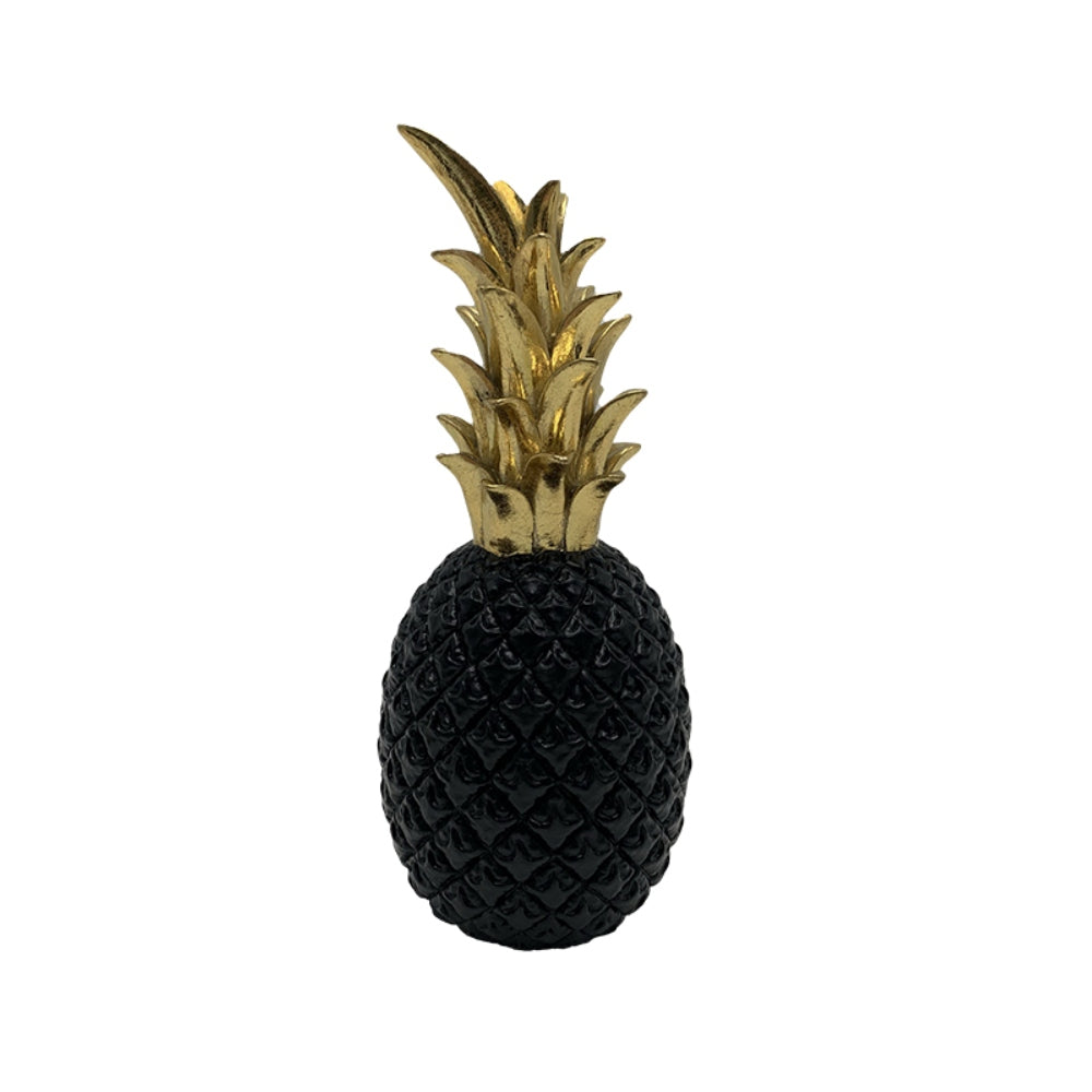 Διακοσμητικός Ανανάς Πολυρεσίνης Μαύρος/Χρυσός 10x10x24