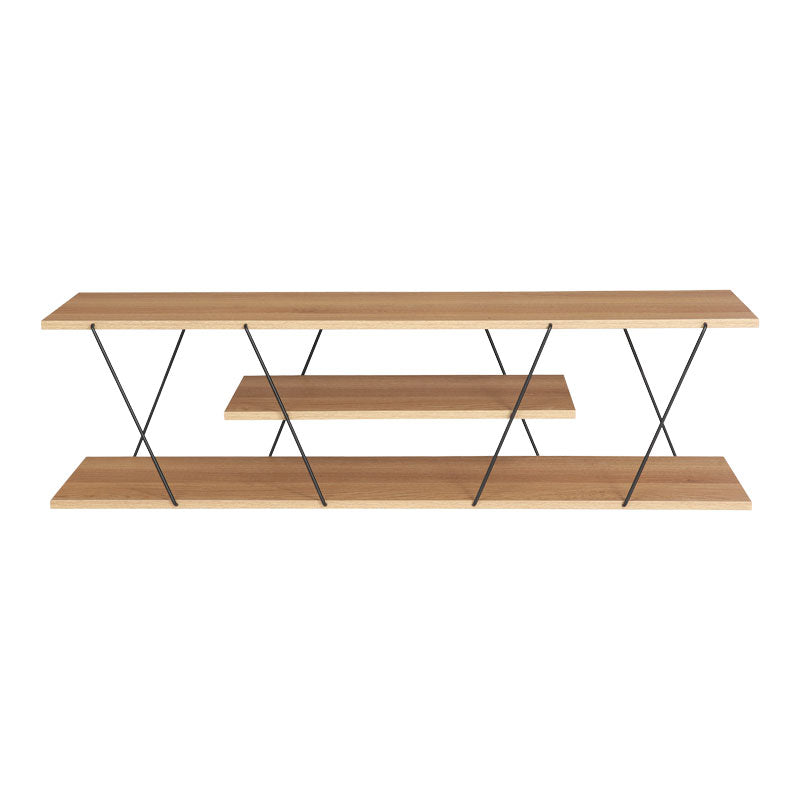 Έπιπλο Τηλεόρασης Ξύλινο/Μεταλλικό Φυσικό/Μαύρο 120x30x33