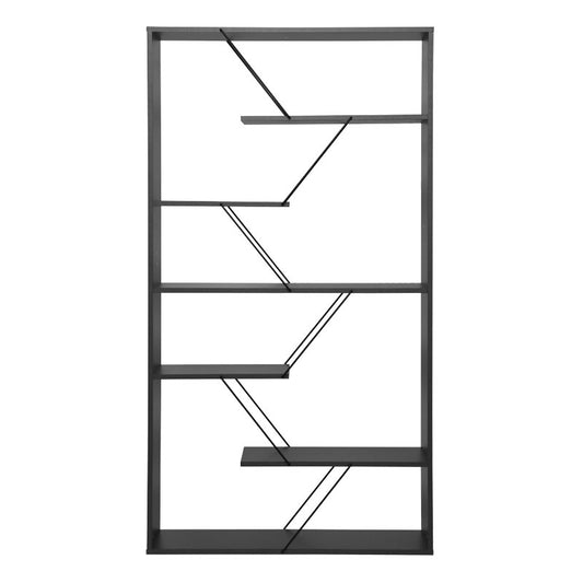 Ραφιέρα Ξύλινη/Μεταλλική Ανθρακί/Μαύρη 84x24x157