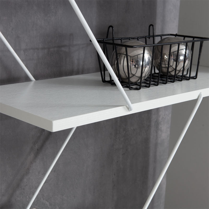 Ραφιέρα Ξύλινη/Μεταλλική Γκρι/Λευκή 84x24x157