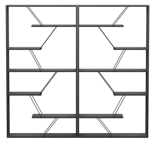 Ραφιέρα Ξύλινη/Μεταλλική Ανθρακί/Μαύρη 168x24x157