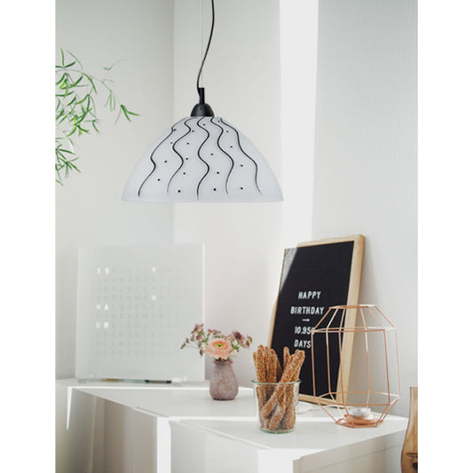 Φωτιστικό Μονόφωτο Γυαλί Μαύρο Ε27 Φ36