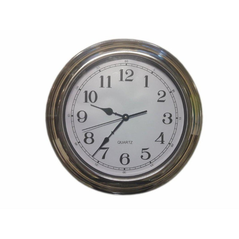 Ρολόι Τοίχου Πλαστικό Λευκό/Ασημί 39x4x39