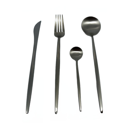 Μαχαιροπίρουνα Ανοξείδωτα Ασημί (24 Τεμ.)