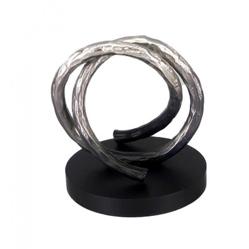 Επιτραπέζιο Διακοσμητικό 'Στρόβιλος' Μεταλλικό Ασημί/Μαύρο 21x20x20