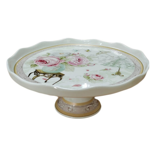 Τουρτιέρα με Καπάκι Πορσελάνινη/Γυάλινη Πολύχρωμη 21x21x22